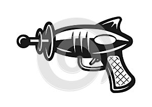 Space gun vector black icon isolated on white