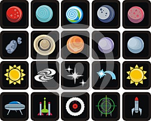 Space icon set