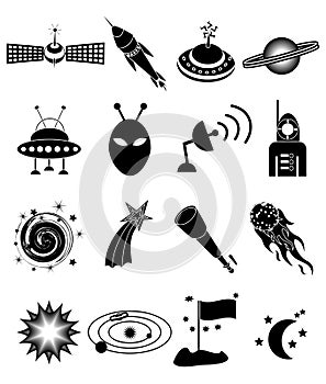 Space icons set