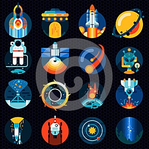 Space icons set