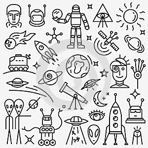 Space icons set