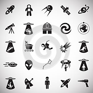 Space icons set on white background for graphic and web design, Modern simple vector sign. Internet concept. Trendy symbol for