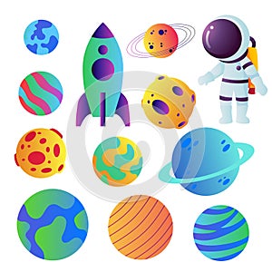 Space icons vector collection design