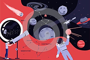 Space Industry Flat Collage