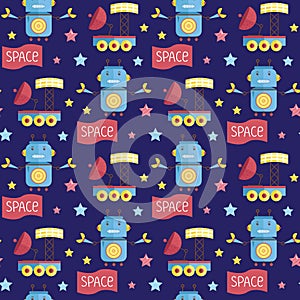 Space Invaders Cartoon Vector Seamless Pattern