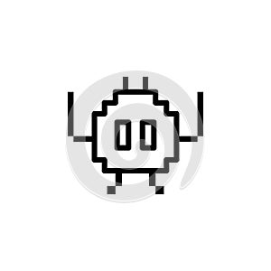 Space invaders emoji outline icon. Signs and symbols can be used for web, logo, mobile app, UI, UX