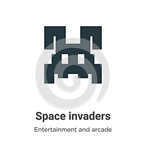 Space invaders vector icon on white background. Flat vector space invaders icon symbol sign from modern entertainment and arcade