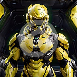 Space knight in the armor. Alien warrior