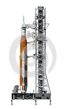 Space Launch System On Launchpad photo