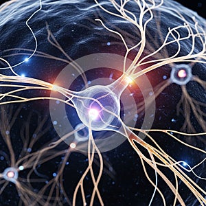 Space-like background, emphasizing the complexity and vastness of neural