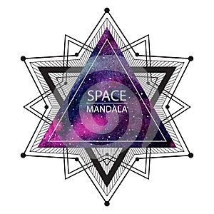 Space mandala illustration or cosmic background