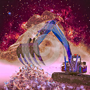Space Mining Illustration
