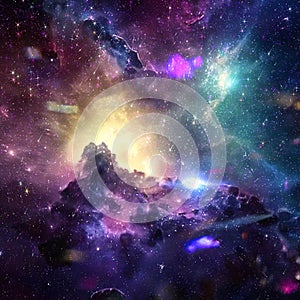 Space nebula and stars background cosmic planet universe background