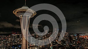 Space Needle Seattle view night sky