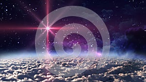 Space night red star