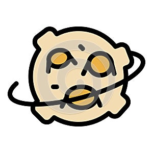 Space object icon vector flat