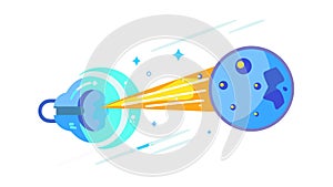 Space Object Impact: Cosmic Event, Asteroid Collision, Planetary Science, vector design Generative AI