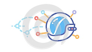 Space Orbit Flight Path Trajectory Vector, vector design Generative AI