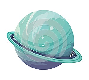 space outer green saturn planet icon