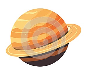 space outer yellow saturn planet icon