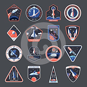 Space patches, galaxy exploration spaceship badges