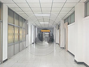 Space, pathways, rooms and building doors in hospitals photo