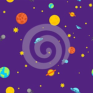 Space pattern seamless. Universe background. vector textire