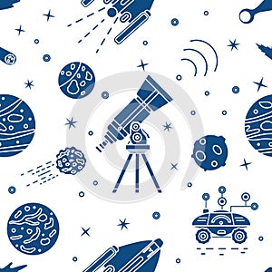 Space Pattern Telescope Planets Shuttle Galaxy