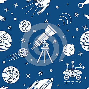 Space Pattern Telescope Planets Shuttle Galaxy