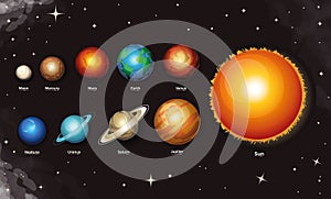 Space and planet milky way style icon set vector design