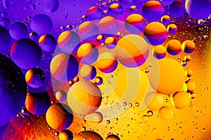 Space or planets universe cosmic abstract background. Abstract molecule atom sctructure. Water bubbles. Macro shot of air or molec