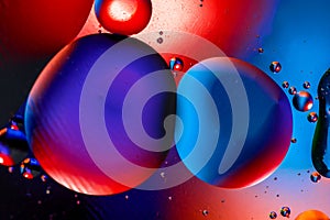Space or planets universe cosmic abstract background. Abstract molecule structure. Water bubbles