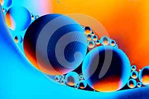 Space or planets universe cosmic abstract psycheledic background. Abstract molecule atom sctructure. Water bubbles. Macro shot of