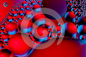 Space or planets universe cosmic abstract psycheledic background. Abstract molecule atom sctructure. Water bubbles. Macro shot of