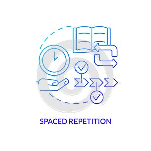 Space repetition blue gradient concept icon