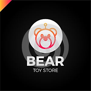 Space Robot Bear logotype. Toy store icon