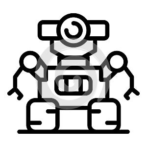 Space robot icon, outline style