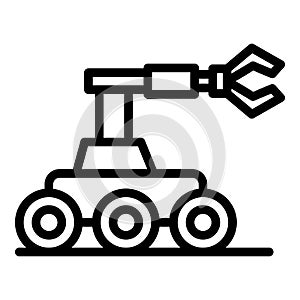 Space robot icon outline vector. Future bot