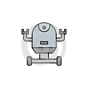 space robot line colored icon. Signs and symbols can be used for web, logo, mobile app, UI, UX on white background