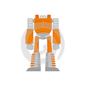 Space robot transformer icon flat isolated vector