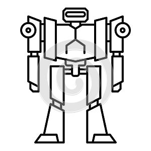 Space robot transformer icon, outline style