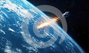 A space rock is falling towards the Earth