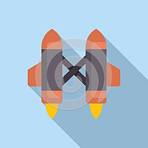 Space rocket booster system launching to space with fire