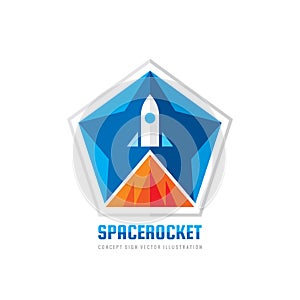 Space rocket - concept logo template vector illustration. Abstract creative sign. Progress start-up icon. Graphic design element.