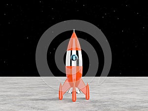 Space rocket - a concept of success, leadership, startup, rivalry. 3D rendering