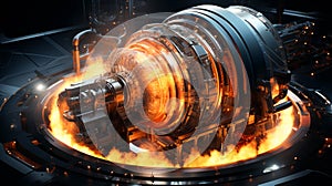 A space rocket engine making process view