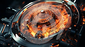 A space rocket engine making process view