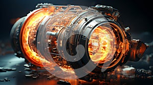 A space rocket engine making process view