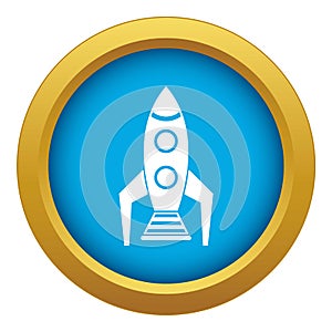 Space rocket icon blue vector isolated