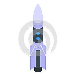 Space rocket icon, isometric style